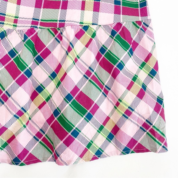 Torrid Midi Poplin Tiered Ruffle Strap Dress Cotton Plaid Pink Green Size 3 - Picture 8 of 12